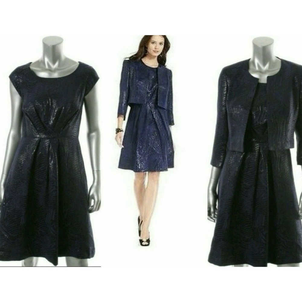 Nipon Boutique Purple Shimmer Dress Suit‎ Jacket Suit Dress Size 16 $280